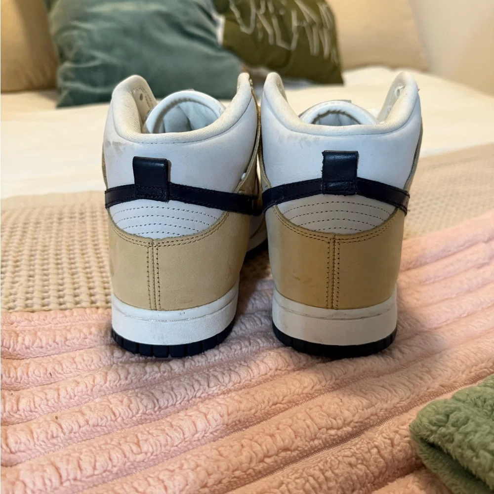 Nike High-Top Sneakers in White and Beige - Picture 2 of 4